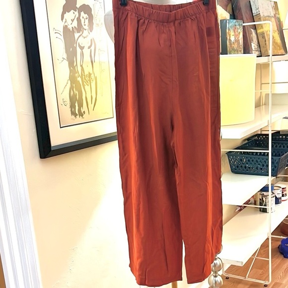 Luneh Casual Set RoundNeck Ruffle Hem Tank-Top,High-Waist,Wide-Leg Pant,Size Lg - Picture 7 of 11